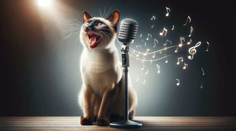 シャム猫が歌う姿