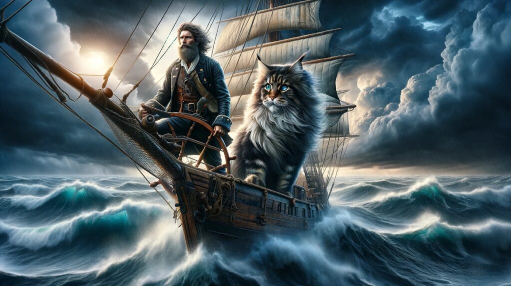 メインクーン猫はヨーロッパの船乗りに飼われていた説がある