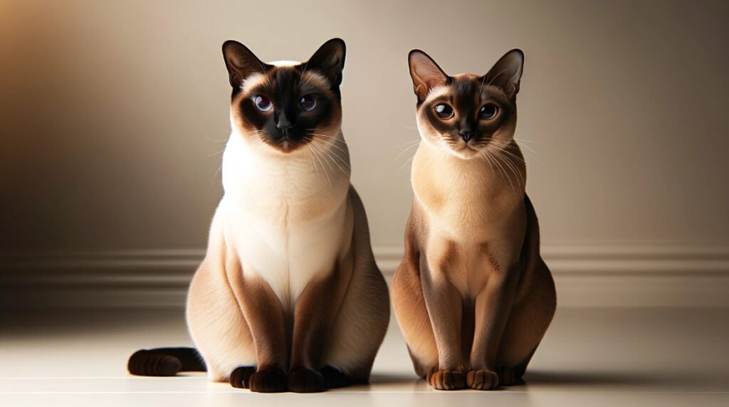 シャム猫（左）とビルマ猫（右）